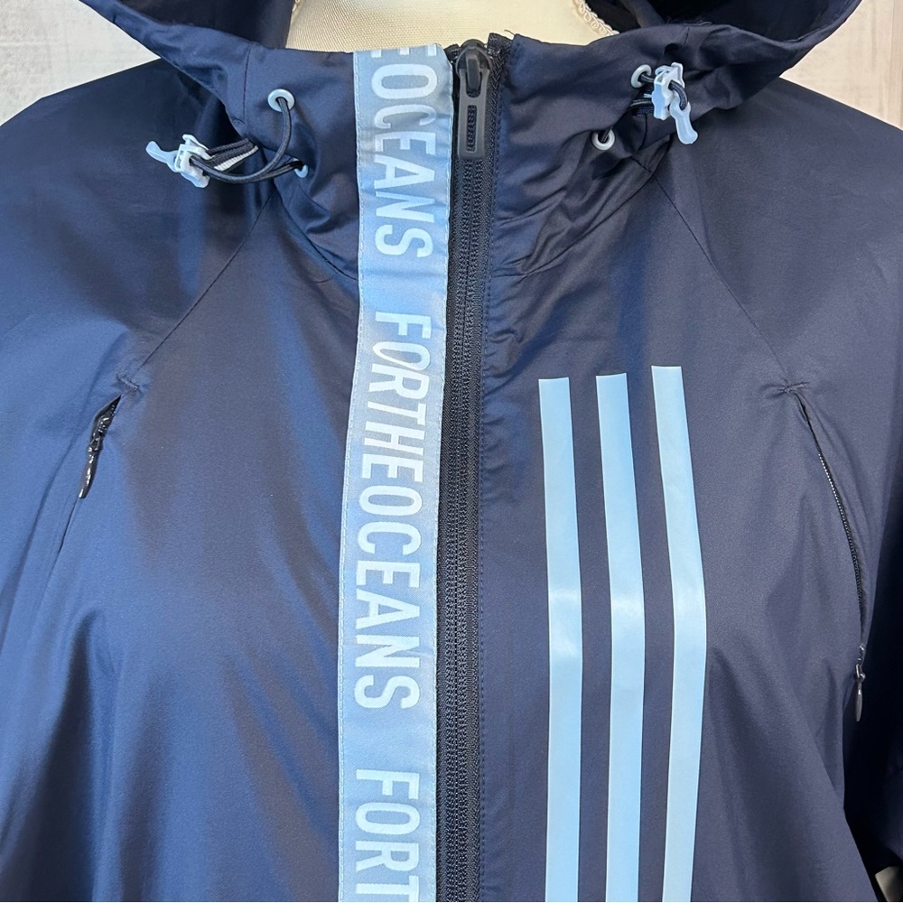 Adidas Mens Parley Hooded Windbreaker Jacket Size S Full Zip Hooded Lightweight - Picture 3 of 11